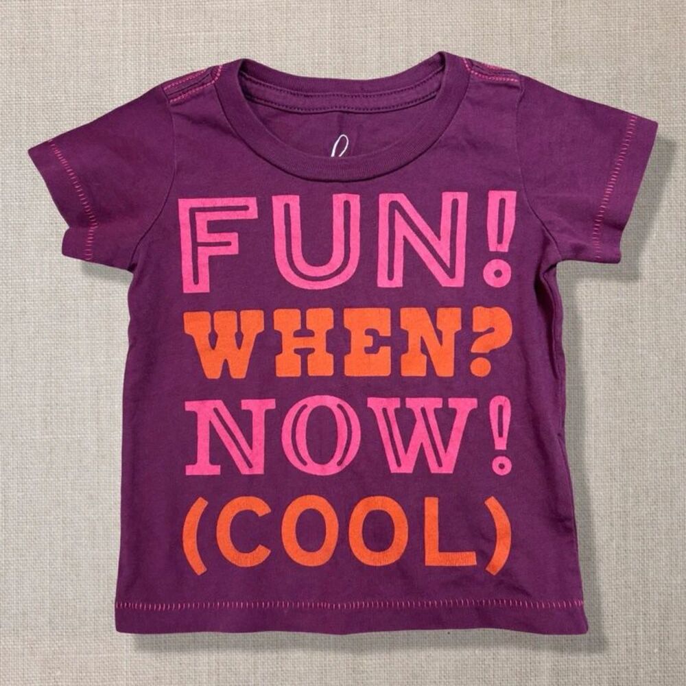 PEEK Baby Girls 3-6M Fun When Now Punctuation Pima Cotton Graphic Tee Purple